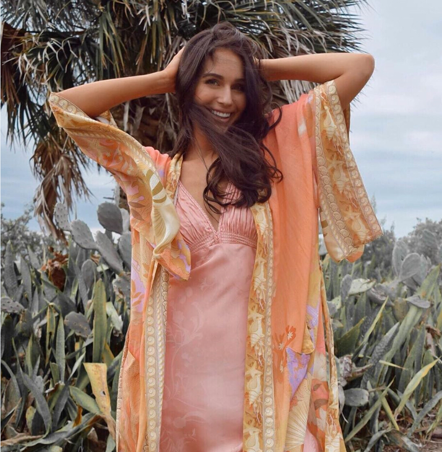 AYUALIN floral print kimono cardigan long blouse fer women swim cover up summer boho kaftan beach femme blouses vestidos 201126