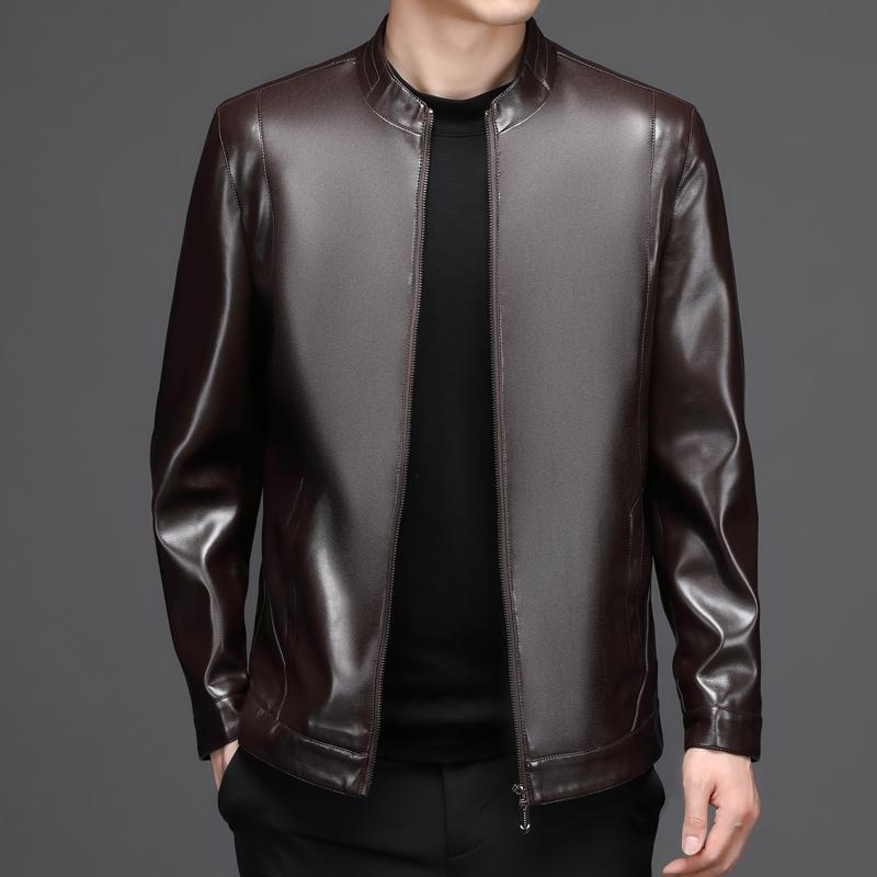 JUSTAR Men's autumn new stand collar leather jacket slim soft leather jacket short imitation PU, Black
JUSTAR Men's autumn new stand collar leather jacket slim soft leather jacket short imitation PU, Black
