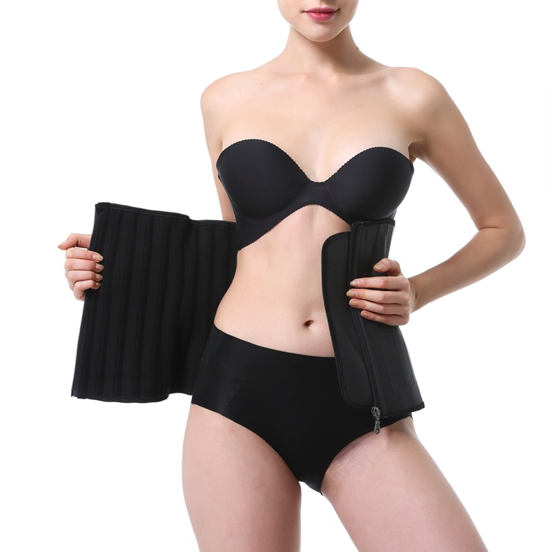Zipper 25 Steel Boned Latex Corset Waist Trainer Waist Cincher Slimming Belt Belly Control Bodyshaper Postpartum Recovery Body Shaper XS-6XL