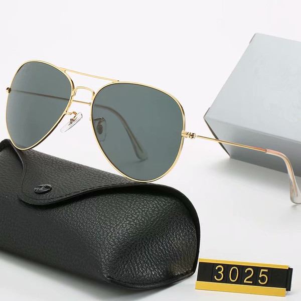 Hot Sale classic Design Sunglasses Brand Vintage Pilot Sun Glasses Polarized UV400 Men Women 58mm glass Lenses 3025