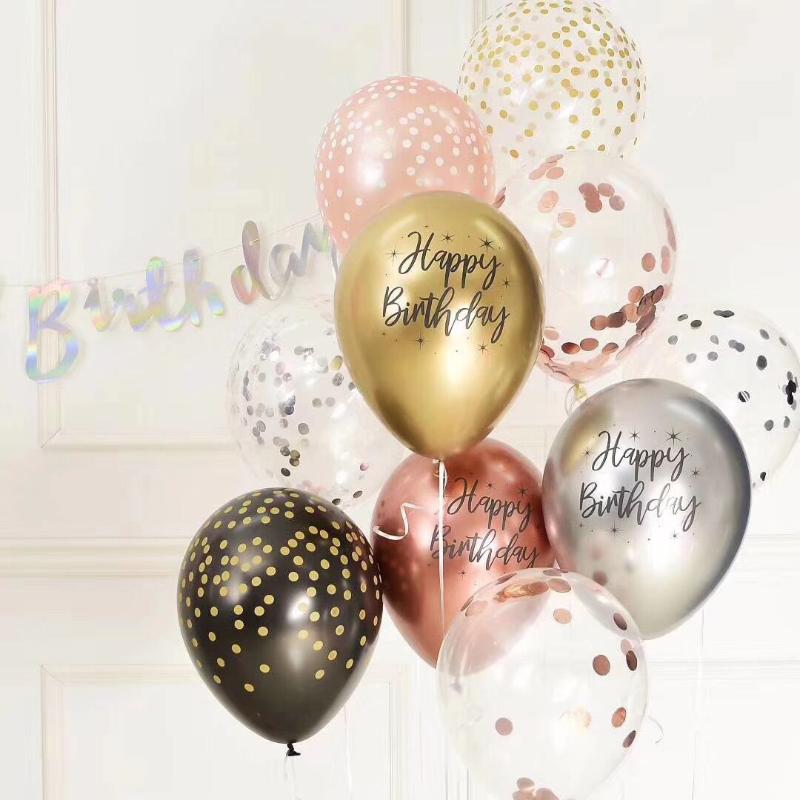 New 12 Inch Metal Print Black Birthday Latex Balloon Black Print Dot TranSparent Gold Dot Balloon 113
New 12 Inch Metal Print Black Birthday Latex Balloon Black Print Dot TranSparent Gold Dot Balloon 113