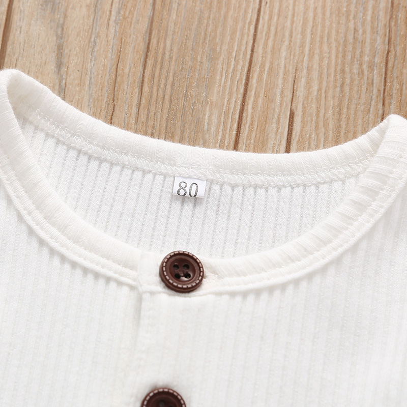 2020 New Arrival Spring Baby Boys Girls Tracksuit Children Solid Ribbed Cotton Clothing Set Infant Toddler Sleepwear Pajamas setX1019