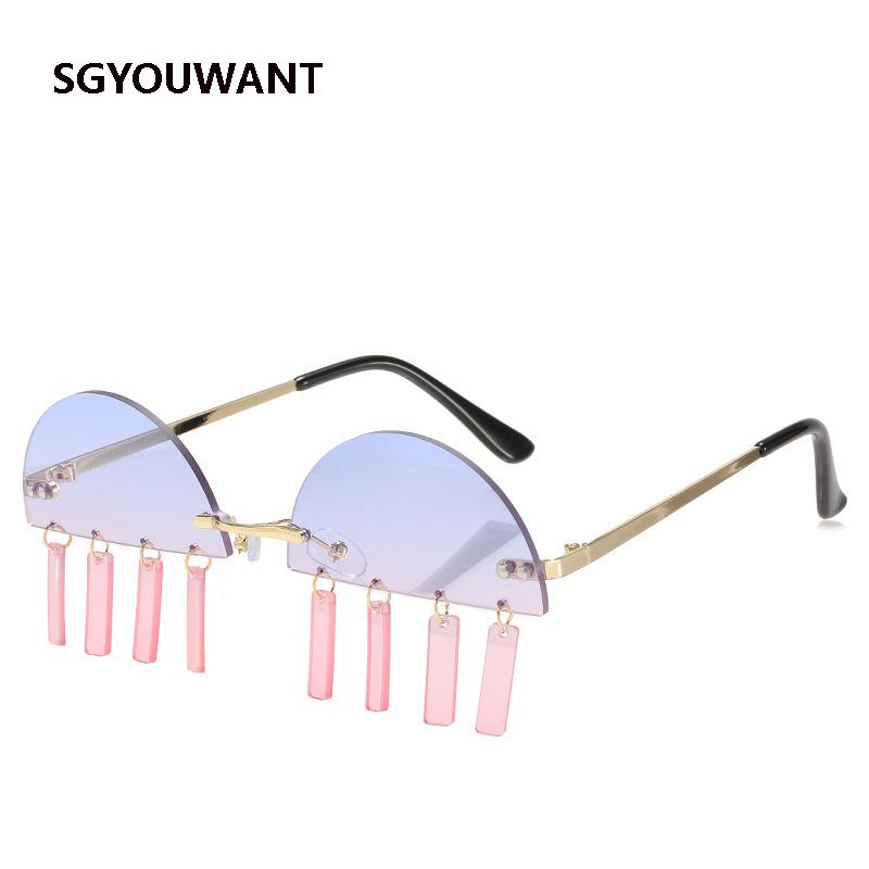 Sunglasses 2021 Fashion Semicircle Rimless Women Vintage Small Rectangle Pendant Eyewear Gradient Lens Men Sun Glasses UV400
Sunglasses 2021 Fashion Semicircle Rimless Women Vintage Small Rectangle Pendant Eyewear Gradient Lens Men Sun Glasses UV400