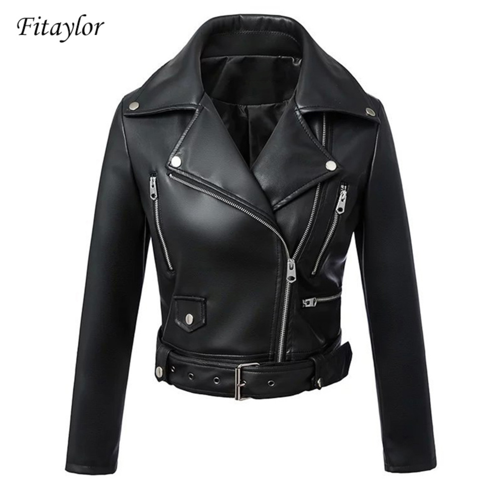 Fitaylor Black Faux Jacket Women Spring Autumn Short Soft Pu Leather Jackets With Belt Zipper Moto Biker Coat, Tan;black
Fitaylor Black Faux Jacket Women Spring Autumn Short Soft Pu Leather Jackets With Belt Zipper Moto Biker Coat, Tan;black