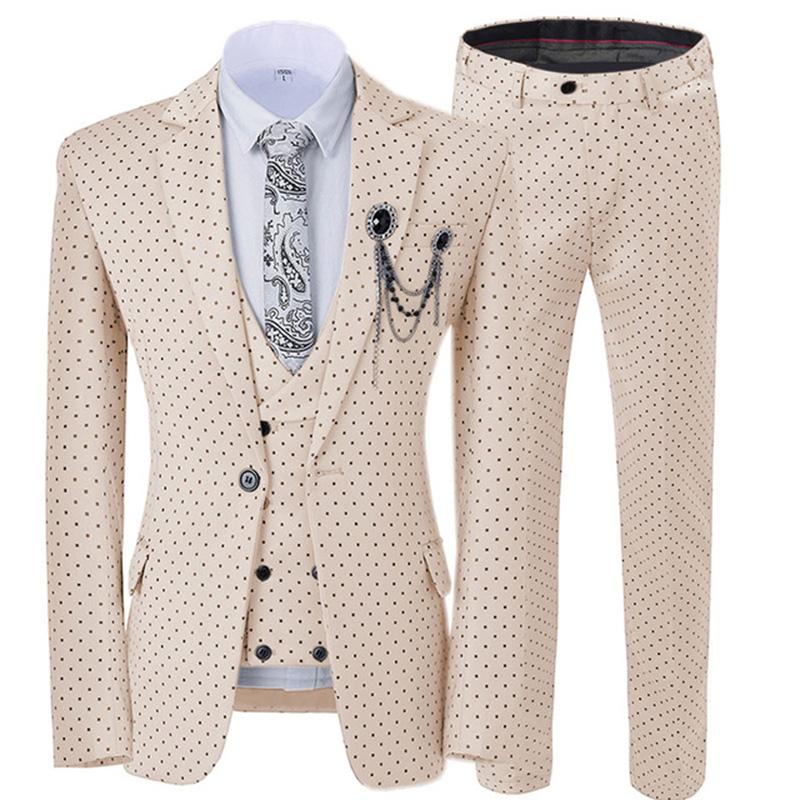 Beige Men's Wedding Suit Three Pieces Dots Printed Slim Fit Notch Lapel Tuxedos Tailcoat Best Men Double Breasted Vest, Purple
Beige Men's Wedding Suit Three Pieces Dots Printed Slim Fit Notch Lapel Tuxedos Tailcoat Best Men Double Breasted Vest, Purple