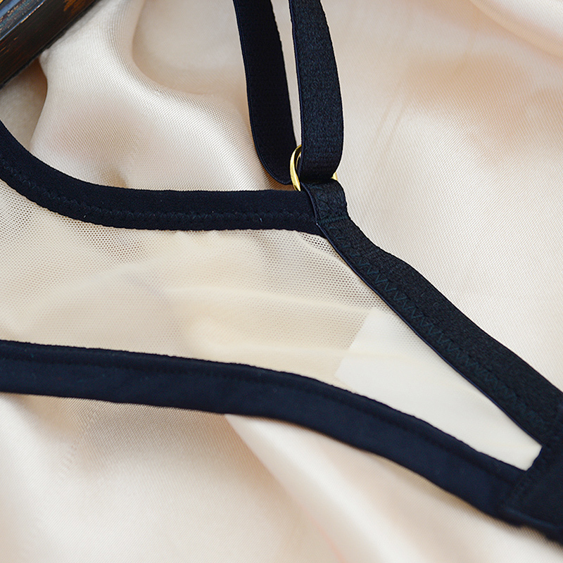 Shaonvmeiwu Ultrathin gauze sexy embroidery lace bra lingerie suit comfortable perspective breathable small chest women's bra T200602