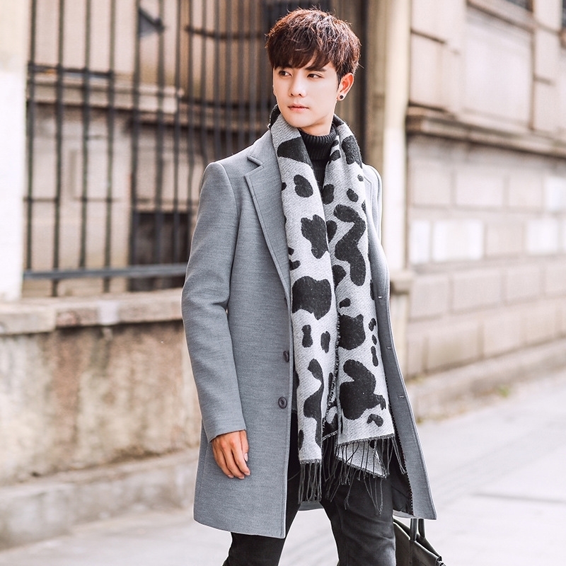 Jacket Korean Winter Slim Fit Autumn Outwear Plus Size 5XL Woolen Long Coat Men Trench Coats 201120