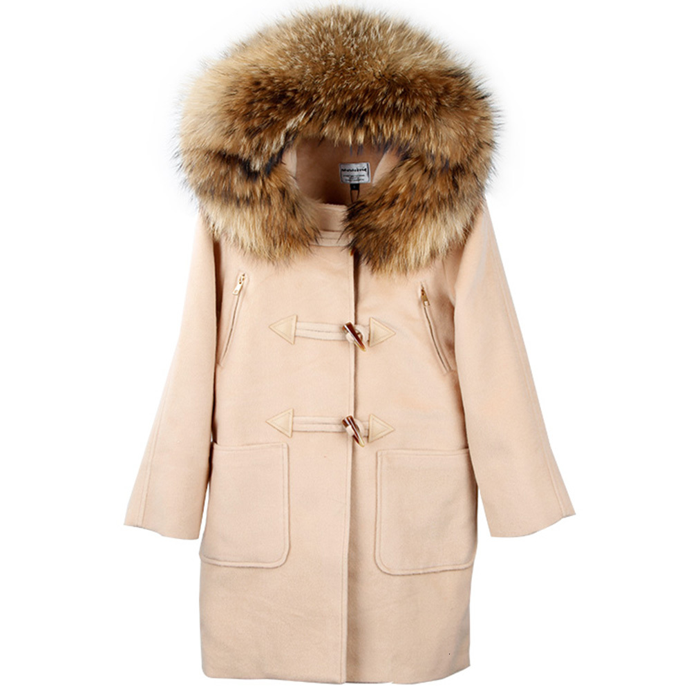 2021 New Max Same Skin Raccoon-like Fur Collar Hood Horn Button Wool Clothing Women's Jacket NP1S, Beige
2021 New Max Same Skin Raccoon-like Fur Collar Hood Horn Button Wool Clothing Women's Jacket NP1S, Beige