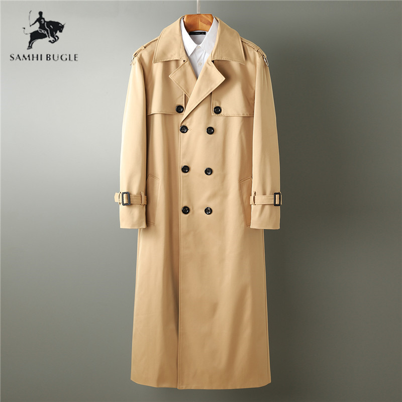 6XL 7XL 8XL 9XL Genuine Highslit Trench Coat Windbreaker Long Fatal Classic Windbreaker Wu Jing Won the Handsome XLong Coat 201120