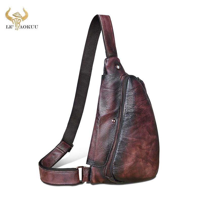 2020 Natural Men Leather Casual Fashion Wine Triangle Sling Chest Bag Design One Shoulder Crossbody Daypack Bag For Male 9976, Brown
2020 Natural Men Leather Casual Fashion Wine Triangle Sling Chest Bag Design One Shoulder Crossbody Daypack Bag For Male 9976, Brown