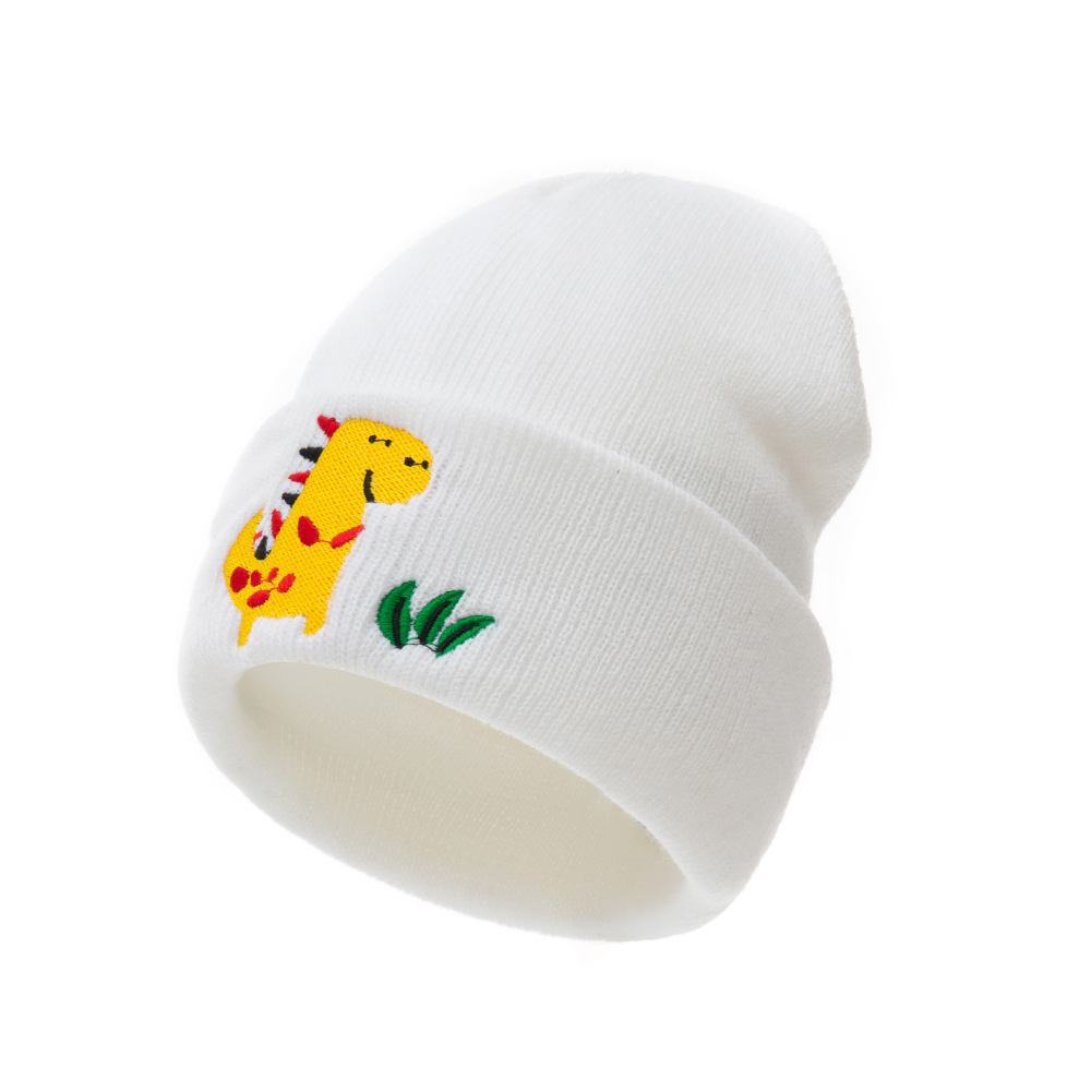 Dinosaur embroidery New Baby Hat winter hat Baby Hat for Boys Girls Knitted Cap Winter Warm Solid Color Children cap