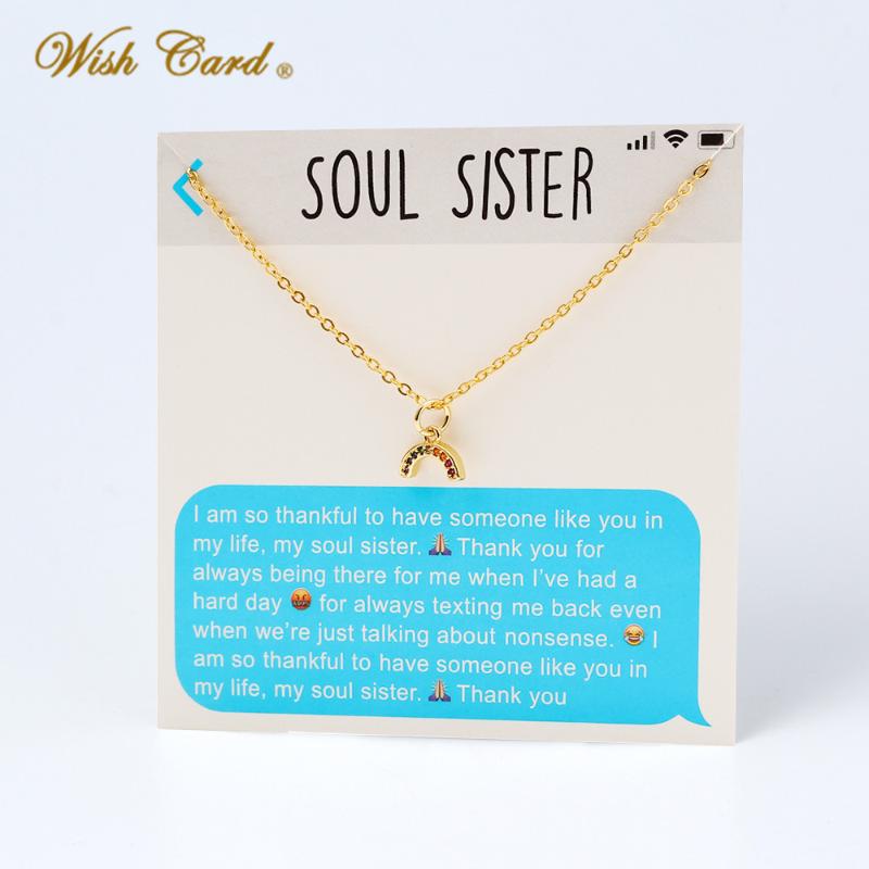 Wish Card Fashion Micro Paved Rainbow Pendant Necklace For Women Make a Wish Card Necklace Jewelry Sister Friends Gift CN281
Wish Card Fashion Micro Paved Rainbow Pendant Necklace For Women Make a Wish Card Necklace Jewelry Sister Friends Gift CN281