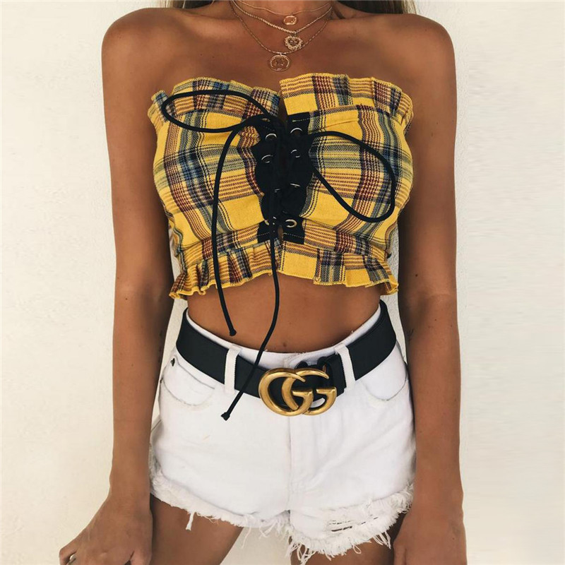 Front Bowknot Crop tops Straps Midriff Baring outfits t Shirt Top Summer Women Clothes party wear sexy shirts sleeveless hip hop, Yellow
Front Bowknot Crop tops Straps Midriff Baring outfits t Shirt Top Summer Women Clothes party wear sexy shirts sleeveless hip hop, Yellow