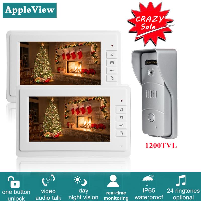 Apartment Video Door Phone Intercom System Video doorbell Kit With 2 Indoor Monitors 1 Outdoor Call Panel Support Door Release
Apartment Video Door Phone Intercom System Video doorbell Kit With 2 Indoor Monitors 1 Outdoor Call Panel Support Door Release