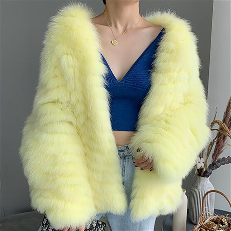abrigos mujer invierno winter real fox fur coat women fur jacket short coat 201103