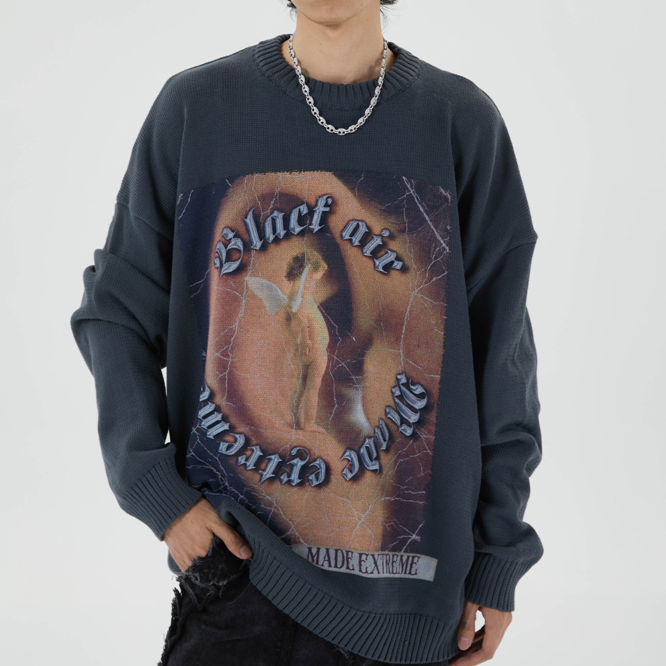 2021 New Ss Mens Knitted Harajuku Angel Baby Print Sweater Oversize Hip Hop Streetwear Cotton Loose Pullover Men Women Black Zt0g
2021 New Ss Mens Knitted Harajuku Angel Baby Print Sweater Oversize Hip Hop Streetwear Cotton Loose Pullover Men Women Black Zt0g