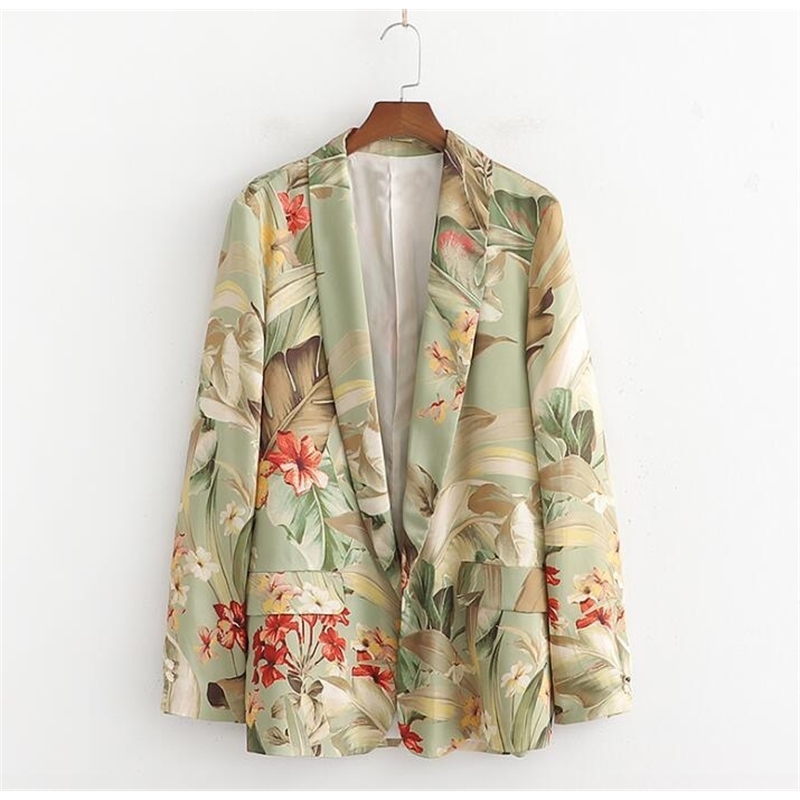 Summer Suit Set Leisure Kimono Blazer Jacket High Waist Straight Pants Two Piece Set Floral Printing Vacation Clothes Women 201120