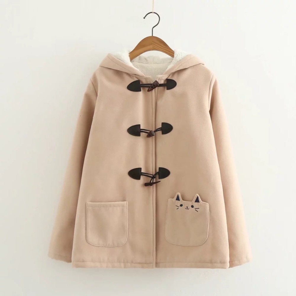 2021 New Winter Cute Cat Ear Girls Coat Horn Button Fleece Warm Women Pullover Hoodies Embroidery Wool Overcoat N0ol, Khaki
2021 New Winter Cute Cat Ear Girls Coat Horn Button Fleece Warm Women Pullover Hoodies Embroidery Wool Overcoat N0ol, Khaki