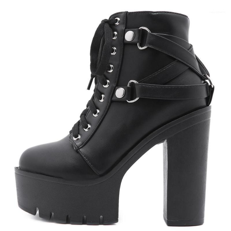 FANAN Black Platform Booties for Women Block High Heel Round Toed Women's Gothic Boots Lace Up Zipper Ankle Motorcycle Boots1
FANAN Black Platform Booties for Women Block High Heel Round Toed Women's Gothic Boots Lace Up Zipper Ankle Motorcycle Boots1