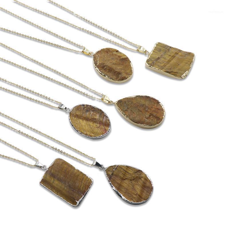 Natural Tiger Eye Stone Popular Oval Rectangular Water Drop Shaped Gold Bezel Metal Chain Women's Pendant Necklace Jewellery1
Natural Tiger Eye Stone Popular Oval Rectangular Water Drop Shaped Gold Bezel Metal Chain Women's Pendant Necklace Jewellery1