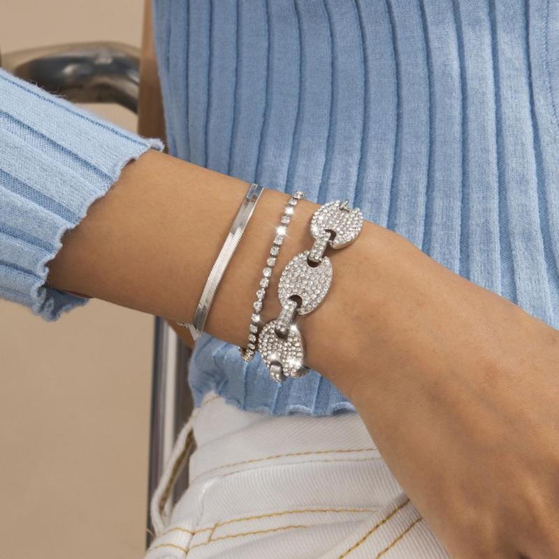 Charm Bracelets 2021 Sexy Rhinestone Chain Bangle Bracelet Luxury Crystal Gothic Shiny Jewelry For Women Gift
Charm Bracelets 2021 Sexy Rhinestone Chain Bangle Bracelet Luxury Crystal Gothic Shiny Jewelry For Women Gift