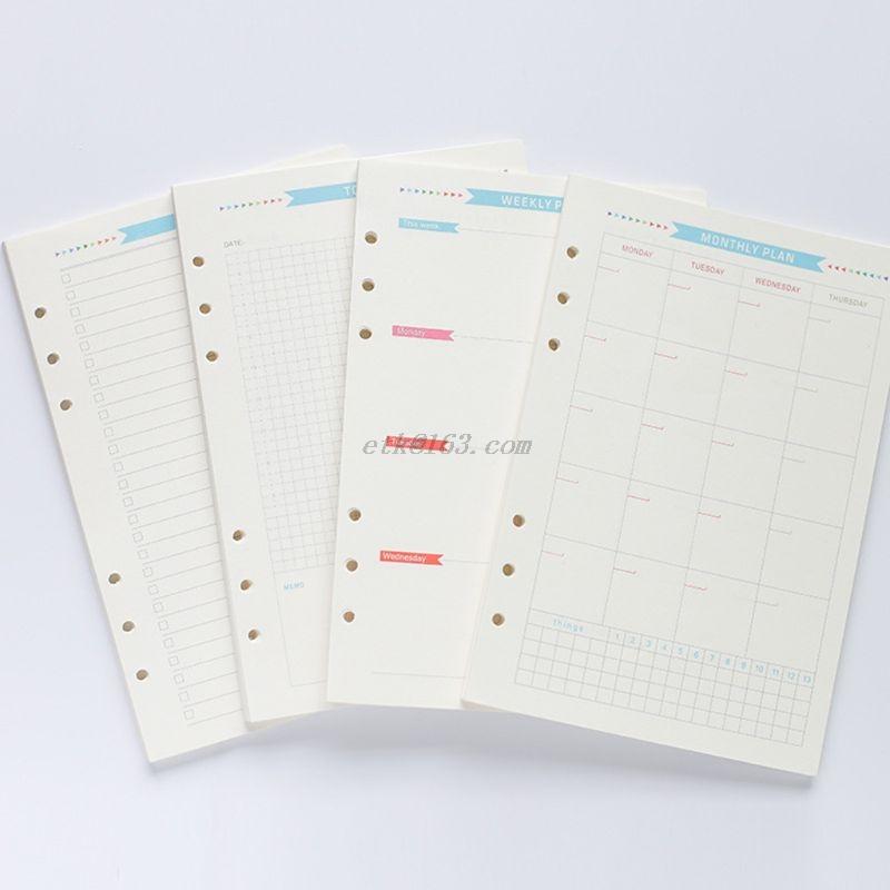 6 Holes Spiral Planner Refill Inner Paper Diary Weekly Monthly Plan To do List Colorful Page for A6/A5 Loose Leaf Notbook
6 Holes Spiral Planner Refill Inner Paper Diary Weekly Monthly Plan To do List Colorful Page for A6/A5 Loose Leaf Notbook