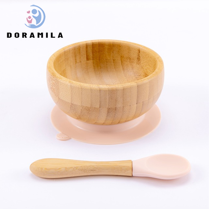 Baby Feeding Bowl Spoon Fork Food Tableware Kids Wooden Training Plate Silicone Suction Cup Removable Children's Dishes Goods LJ201221
Baby Feeding Bowl Spoon Fork Food Tableware Kids Wooden Training Plate Silicone Suction Cup Removable Children's Dishes Goods LJ201221