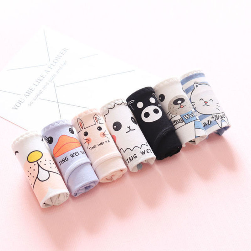 New 7Pcs Plus Size Cotton Panties Women Briefs Sexy Lingeries Cotton Brief Girls Panties Women's Intimates Underwear Ladies 201112