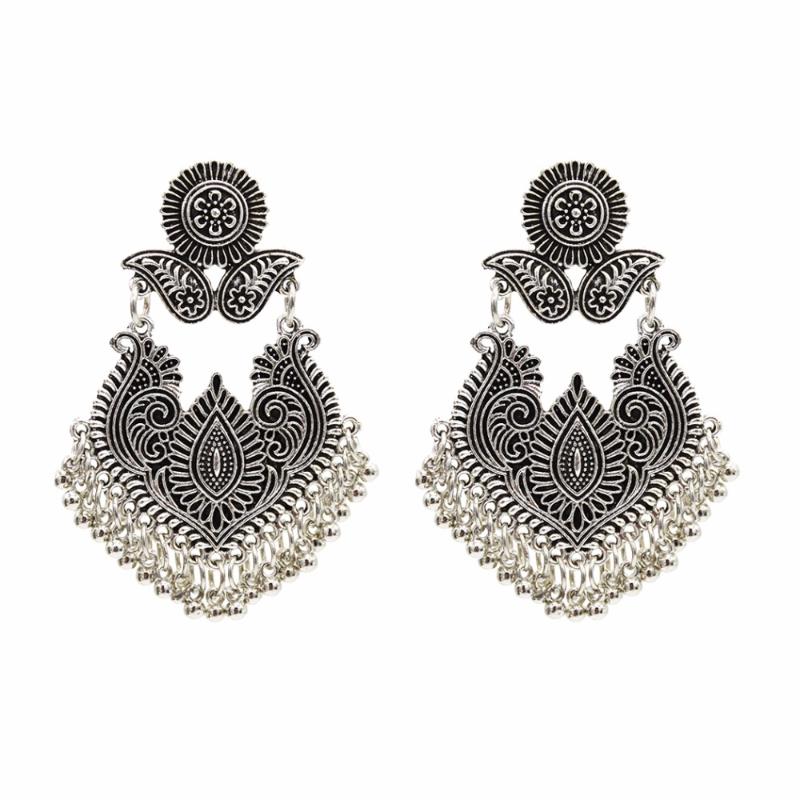 Bollywood Oxidized Jewellery Ethnic Afghan Tribal pendientes Long Tassel Bead Drop Flower Jhumka Earrings Wedding Party
Bollywood Oxidized Jewellery Ethnic Afghan Tribal pendientes Long Tassel Bead Drop Flower Jhumka Earrings Wedding Party
