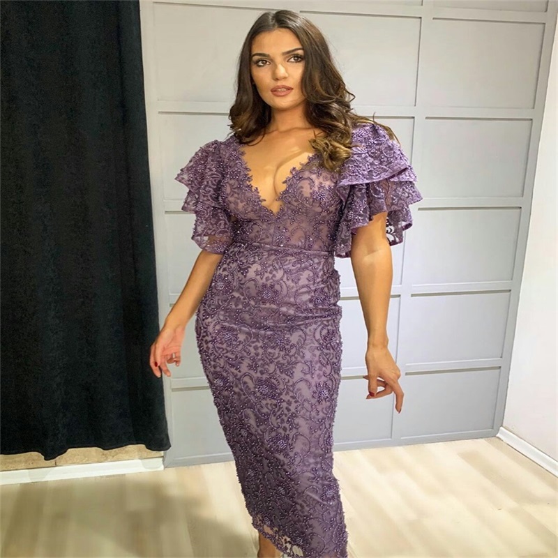 Real Image Evening Dresses Beads Appliqued Mermaid Prom Dresses Gorgeous Custom Made Formal Party Pageant Gown Sexy V Neck Sweep Train