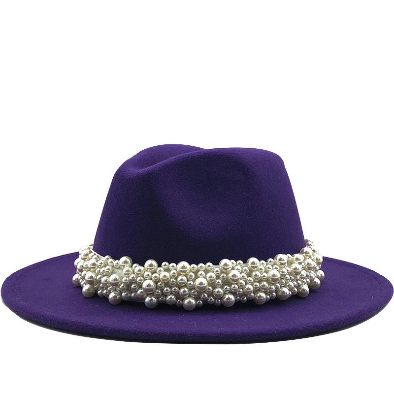 Hot Women Wool Fedora Hat With pearl Ribbon Gentleman Elegant Lady Winter Autumn Wide Brim Panama Sombrero Girl Jazz Cap, Black
Hot Women Wool Fedora Hat With pearl Ribbon Gentleman Elegant Lady Winter Autumn Wide Brim Panama Sombrero Girl Jazz Cap, Black