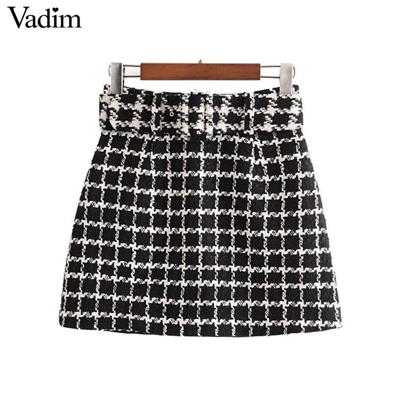 Vadim women chic plaid tweed mini skirt bow tie sashes back zipper A line retro basic female casual skirts BA873 Y200326, As picture
Vadim women chic plaid tweed mini skirt bow tie sashes back zipper A line retro basic female casual skirts BA873 Y200326, As picture