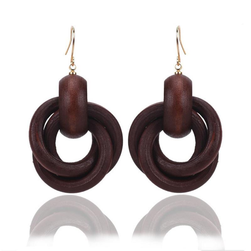Dangle & Chandelier Trendy 3 Circles Round Spiral Wooden Earrings Handmade Geometric Drop Long For Women Korea Fashion Jewelry
Dangle & Chandelier Trendy 3 Circles Round Spiral Wooden Earrings Handmade Geometric Drop Long For Women Korea Fashion Jewelry