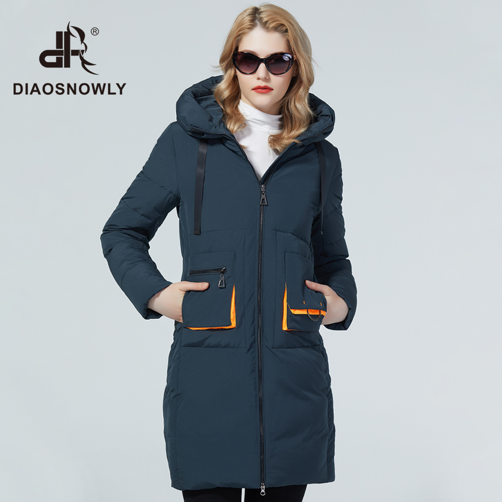 Diaosnowly Fashionable Winter Jacket Women Thick Hooded Warm Outwear Coats Long For Women Female Winter Clothes Women Fashion Woman 201210
