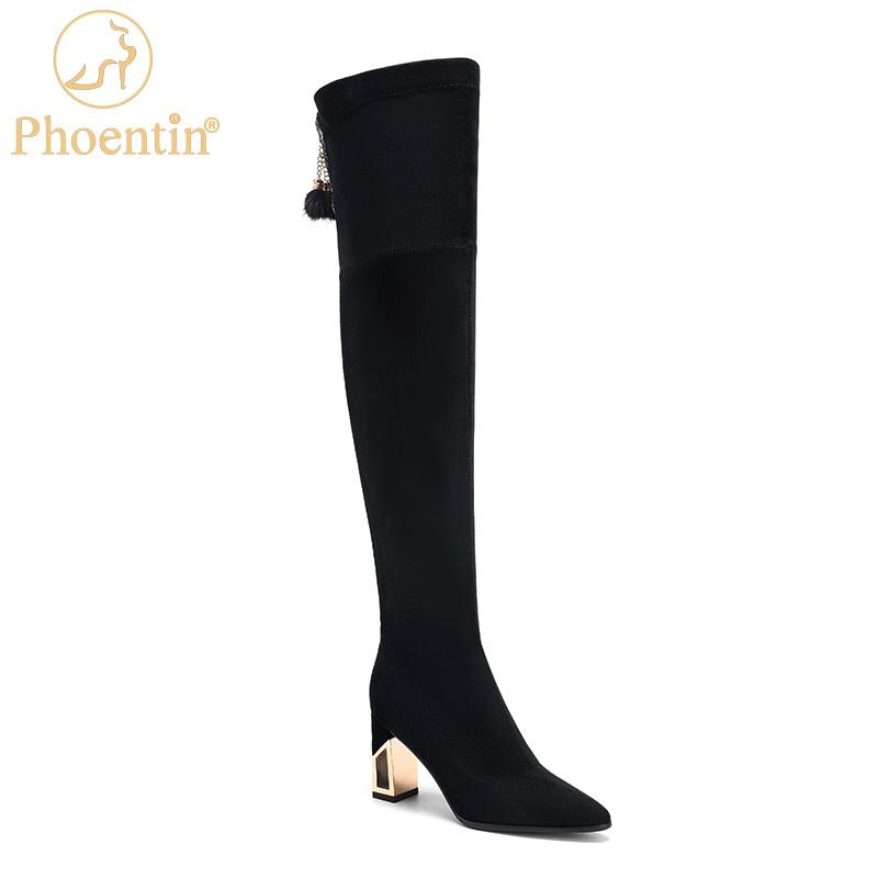 Phoentin Black Thigh Boots Overknee Women's Shoes Autumn Spring Stretchable Long Boots With Fur Chain Solid Plus Size 43 FT1285
Phoentin Black Thigh Boots Overknee Women's Shoes Autumn Spring Stretchable Long Boots With Fur Chain Solid Plus Size 43 FT1285