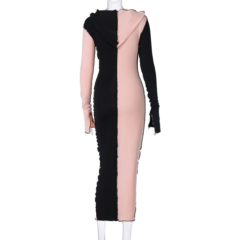 Long Sleeve Hooded Patchwork Skinny Maxi Dress Autumn Winter Women Fashion Streetwear Casual Outfits S-3XL, Black
Long Sleeve Hooded Patchwork Skinny Maxi Dress Autumn Winter Women Fashion Streetwear Casual Outfits S-3XL, Black
