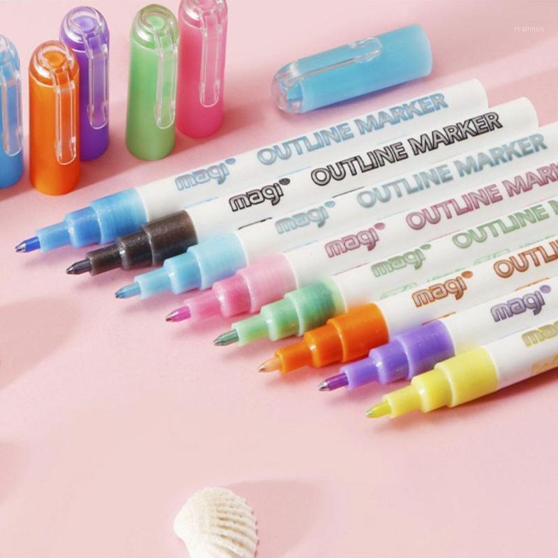 8 Colors/box Double Line Pen Highlighter Line Outline Gift Card Writing Drawing Pen Supplies School Stationery Office1
8 Colors/box Double Line Pen Highlighter Line Outline Gift Card Writing Drawing Pen Supplies School Stationery Office1