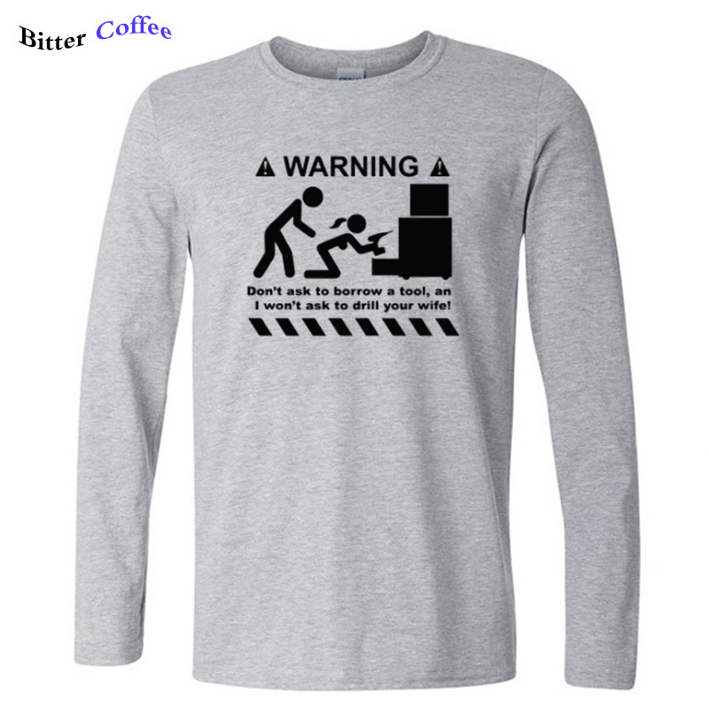 Print Tee Homme Autumn Funny T-shirt 100% Cotton Novelty Long sleeve T Shirt Men Hipster EU Size 201202