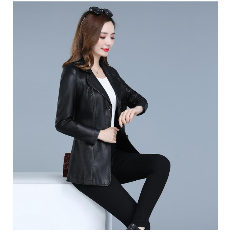 Faux leather Coat Autumn Women Black Wine Red XL-6XL plus Size Korean Temperament Jacket Long Sleeve Short Fashion Jacket JD307 201226