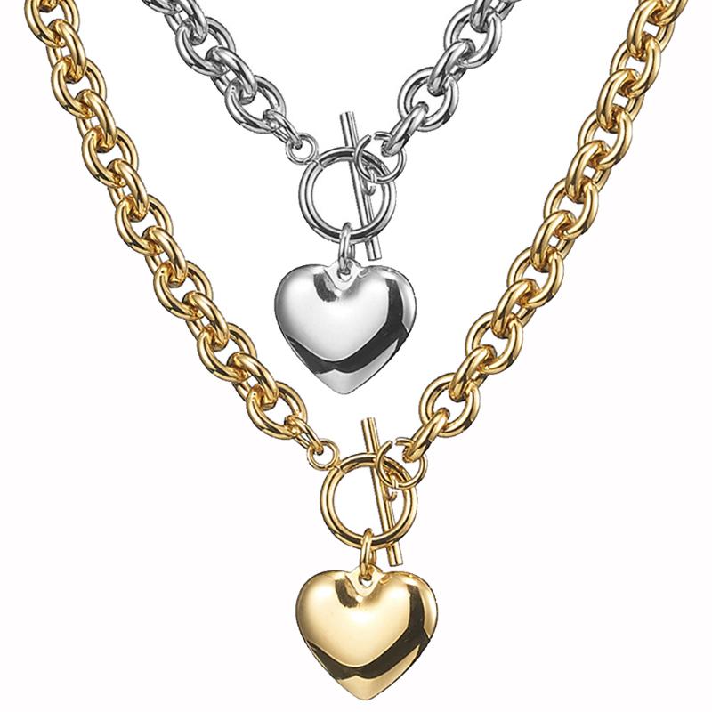 Men Women Rolo Oval Link Chain Jewelry Gold Tone 316L Stainless Steel Heart Pendant Necklace As Christmas Gift
Men Women Rolo Oval Link Chain Jewelry Gold Tone 316L Stainless Steel Heart Pendant Necklace As Christmas Gift