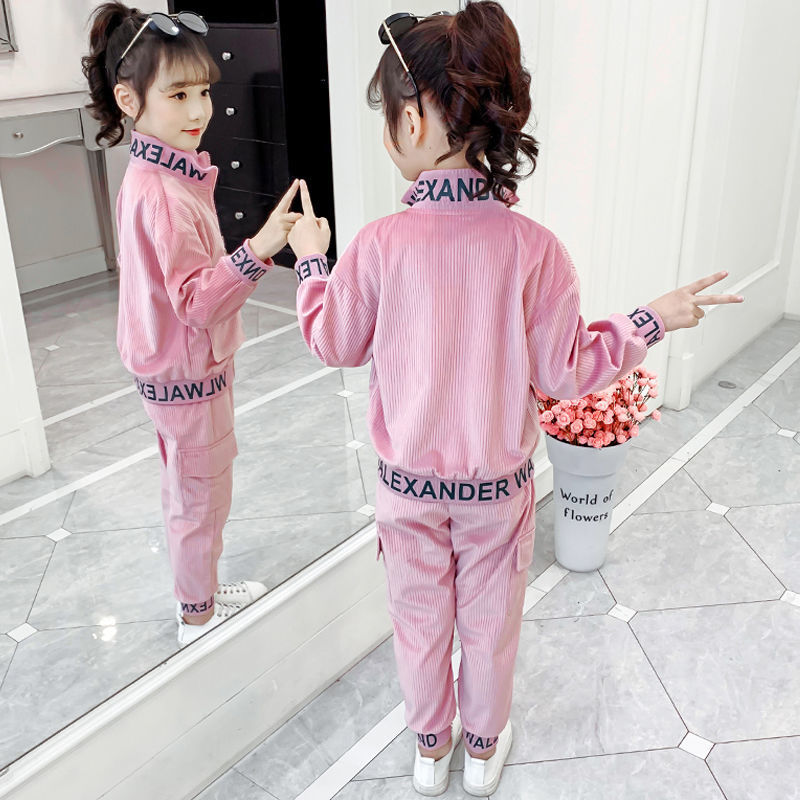 Toddler Girl Outfits Girls Clothing Set 4-14 T Children 2 Pcs Sets Autumn and Winter Jacket Coat Suits Kids Coat+ PantsX1019