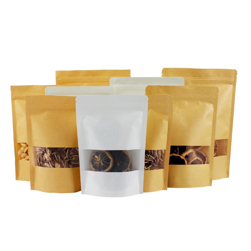 Kraft Paper Bag Stand Up Kraft Paper Bag With Clear Window Pouches Zipper Grip Seal Packaging
Kraft Paper Bag Stand Up Kraft Paper Bag With Clear Window Pouches Zipper Grip Seal Packaging