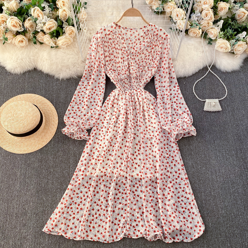 2021 New Female singiny dressed in bohemian floral sweet puff neck elastic ruched dresses fancy printing dress C92A, Floral white-red
2021 New Female singiny dressed in bohemian floral sweet puff neck elastic ruched dresses fancy printing dress C92A, Floral white-red