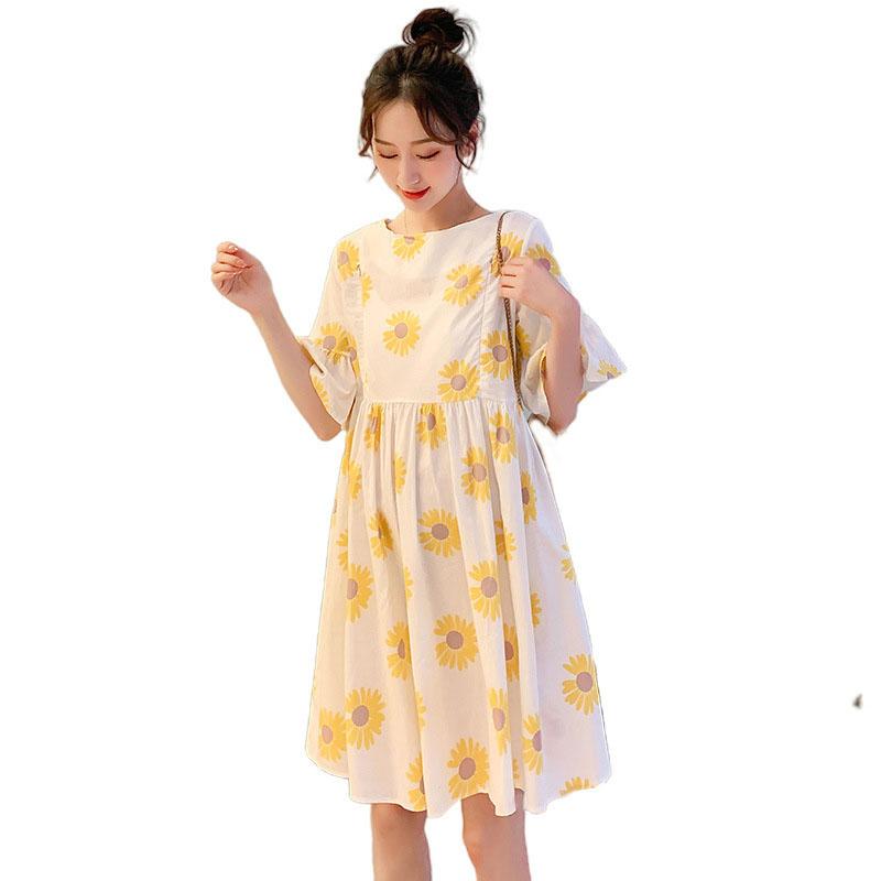 Maternity Dresses for Women Fashion Flower Breastfeeding Dress Clothes for Pregnant Women Daily Wearing Pregnancy Clothing, Picture