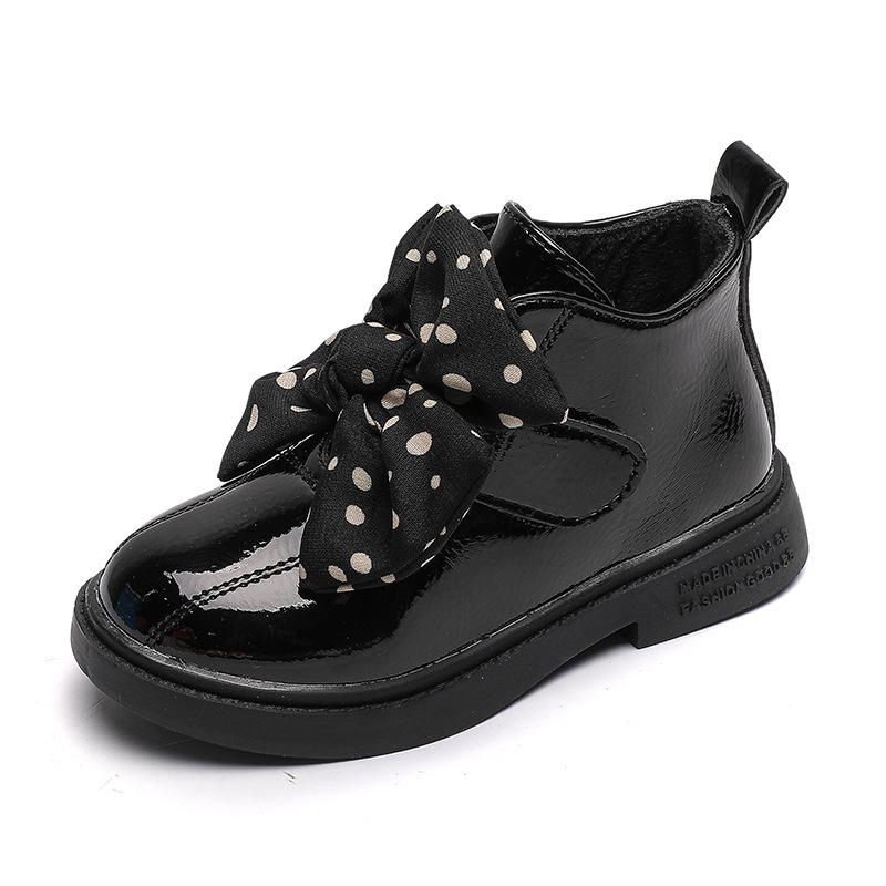 2021 new children's patent leather ankle boots shoes girls dot bow boots children shoes size 26-36, Black
2021 new children's patent leather ankle boots shoes girls dot bow boots children shoes size 26-36, Black