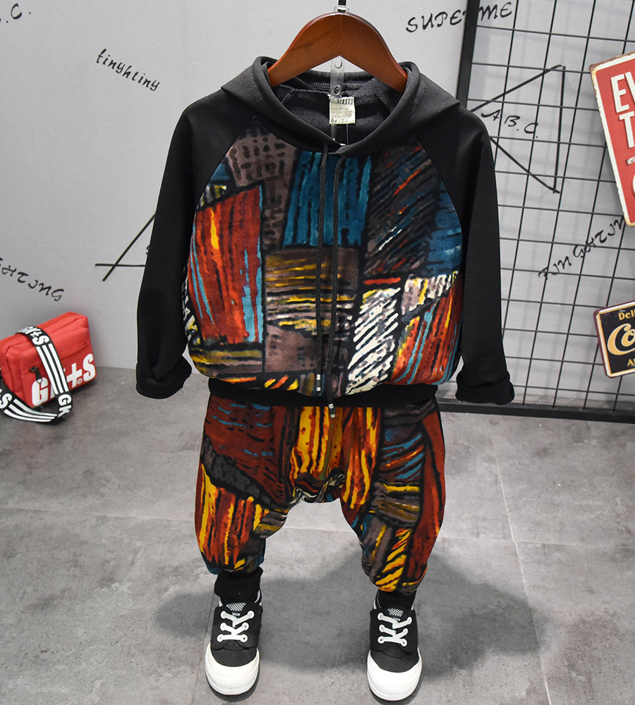 Children Clothing Sets Boys Tracksuits Autumn 2020 New Kids Casual Hoodies Sweatshirt+harem Pants 2pcs Suit Kids Boys Sport SetsX1019