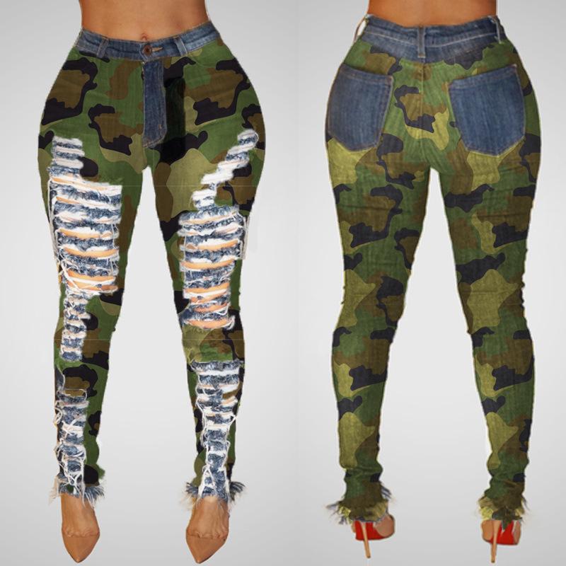 sexy personality broken hole high waist European and American women' tight pants with edge camouflage jeans
sexy personality broken hole high waist European and American women' tight pants with edge camouflage jeans