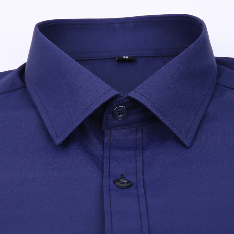 Plus Large Size 8XL 7XL Slim Fit Mens Business Casual Long Sleeved Shirt Classic White Black Dark Blue Male Social Dress Shirts 220309
