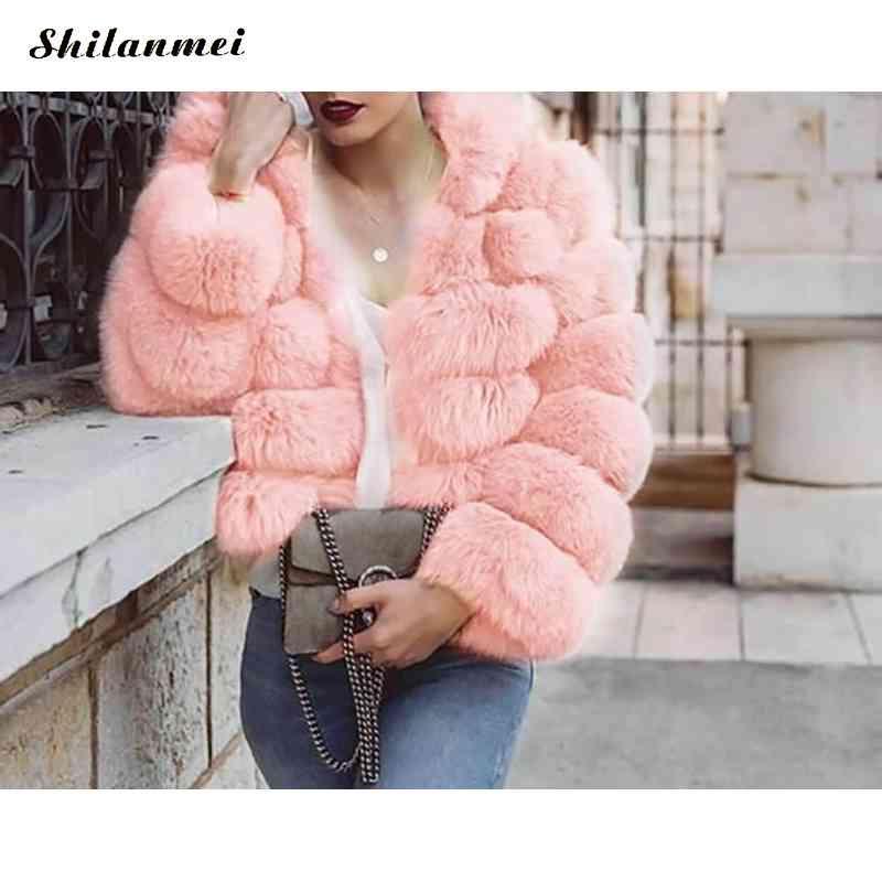 Hooded Faux Fur Coat Women Solid Pink Grey Black Winter Fur Coat Female Plus Size Cropped Flurry High Street Outwear, White
Hooded Faux Fur Coat Women Solid Pink Grey Black Winter Fur Coat Female Plus Size Cropped Flurry High Street Outwear, White