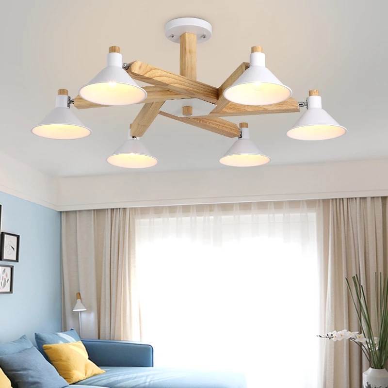 Retro Wooden LED ceiling light Korea style lamp for living room/bedroom/study room modern Lighting Fixture